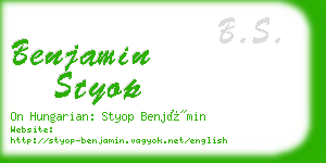benjamin styop business card